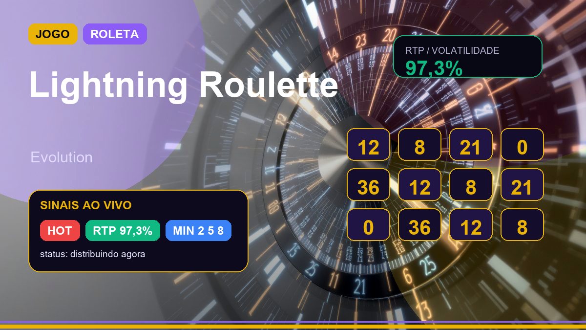 Roleta com raios luminosos e numeros destacados por multiplicadores.