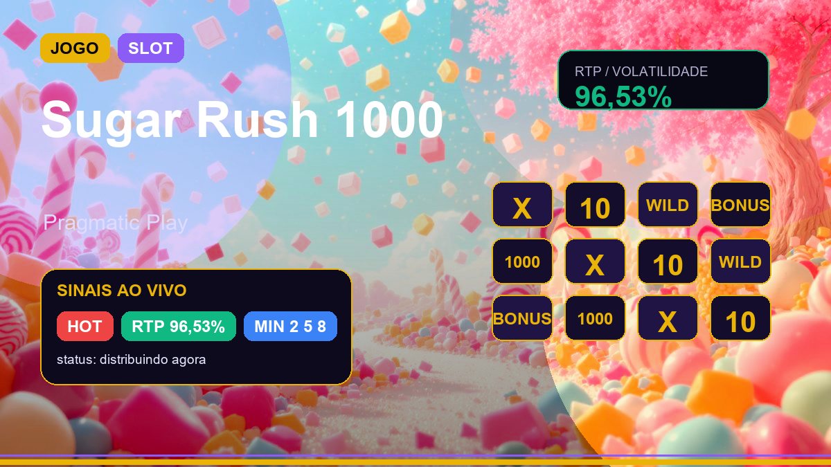 Tabuleiro de doces em alta energia com multiplicadores e cores vibrantes.